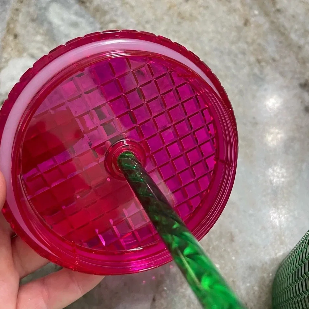 Starbuck 2023 Spring Iridescent Watermelon Grid Venti Tumbler 24oz NWT